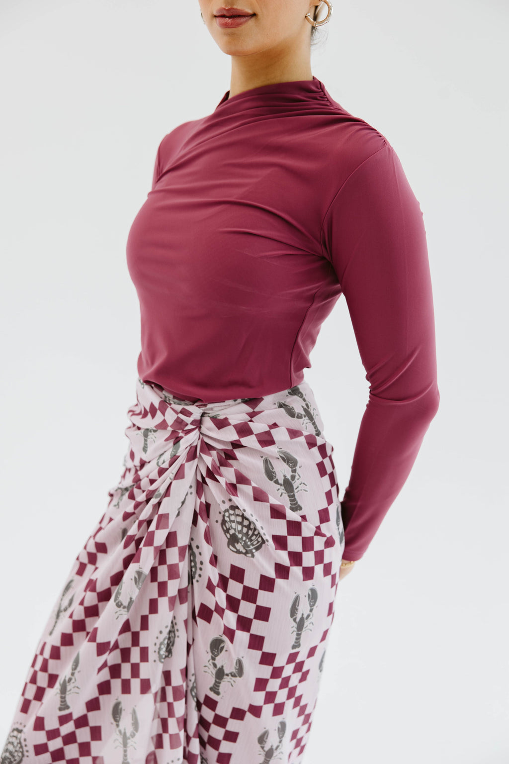 Palms Chiffon Wrap - Lobster Blush