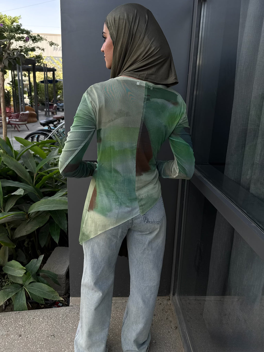Mesh Top- Earthy green