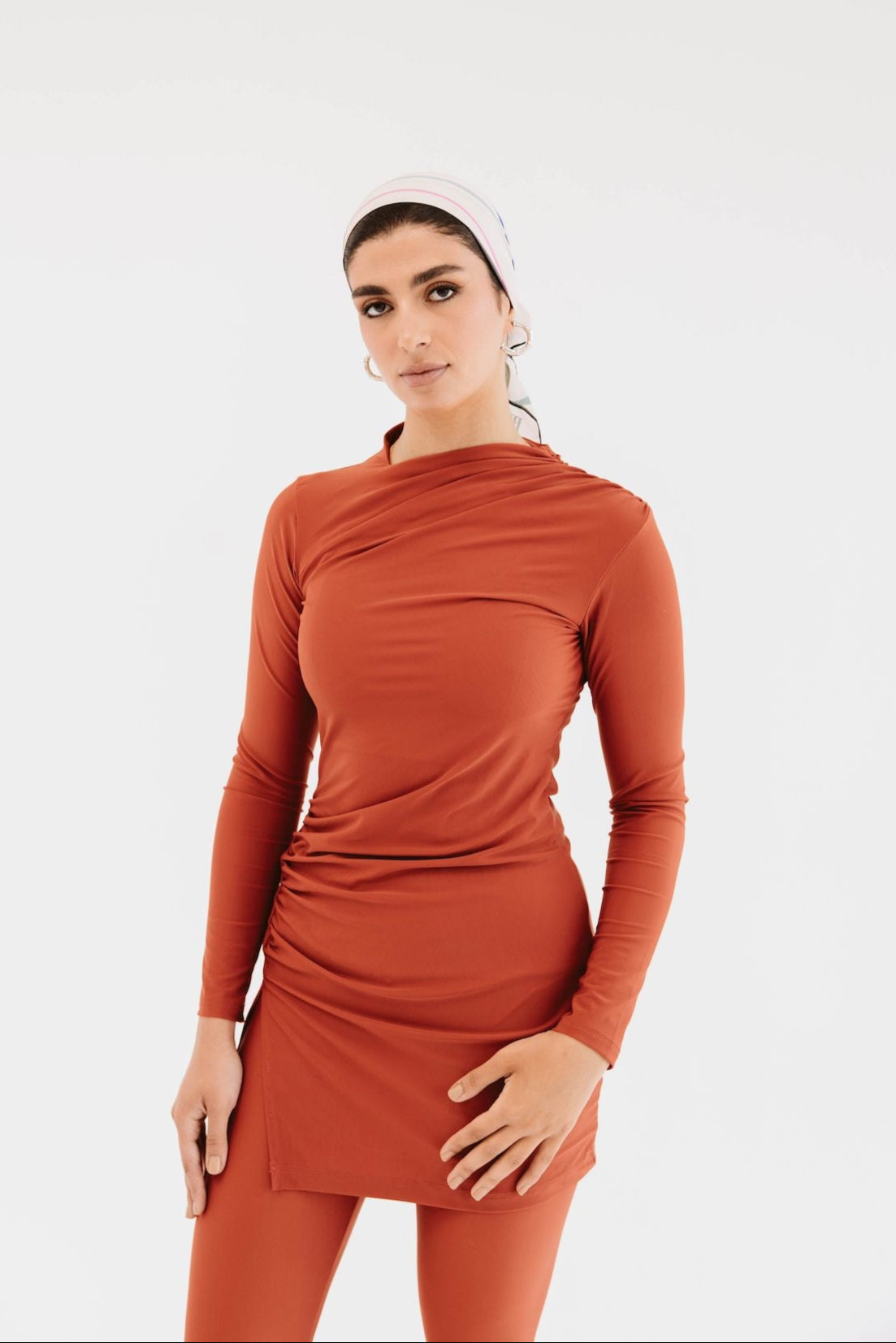 Drape Swim Top - Brick