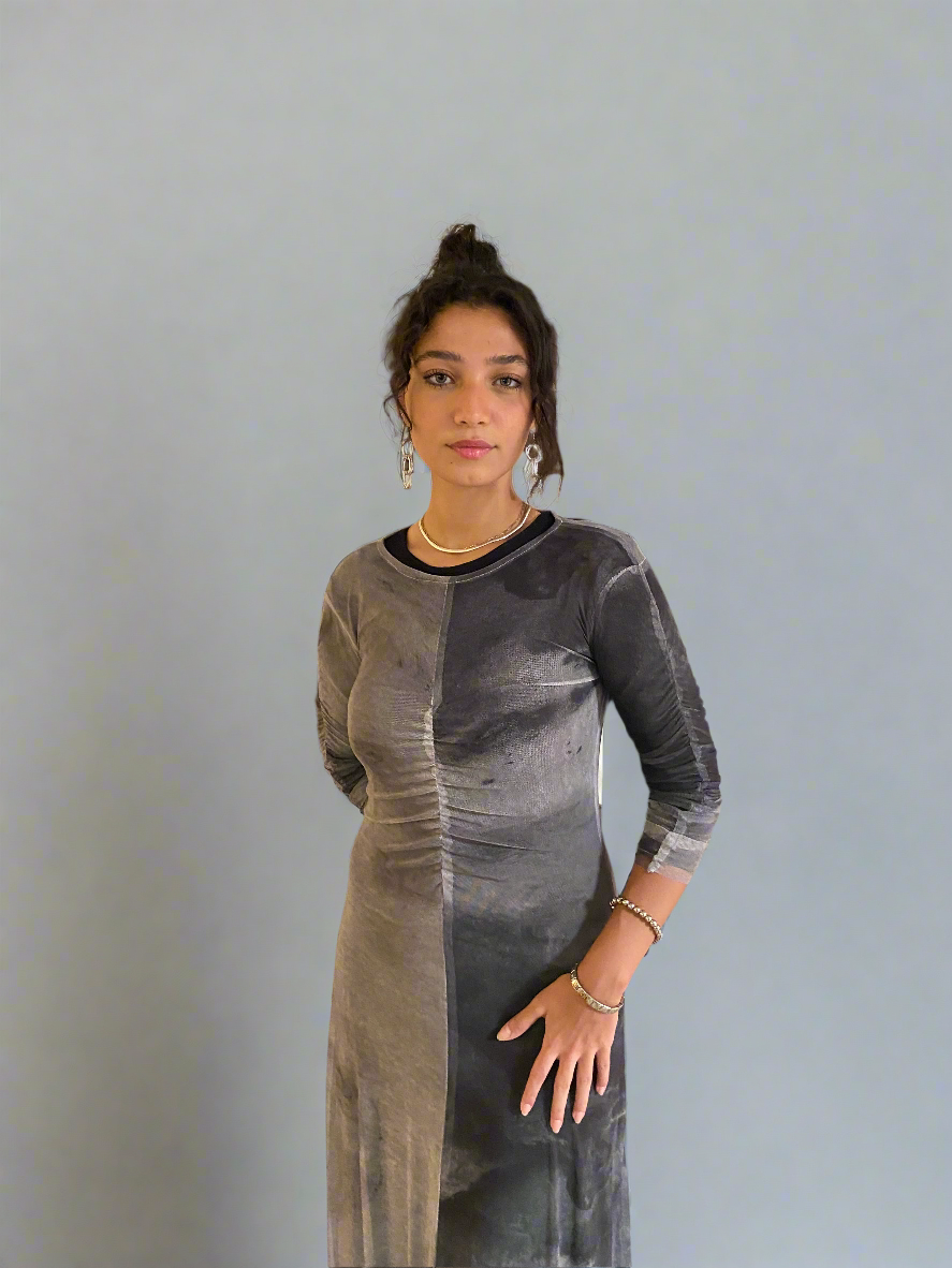 Marble Mesh Coverup - Grey