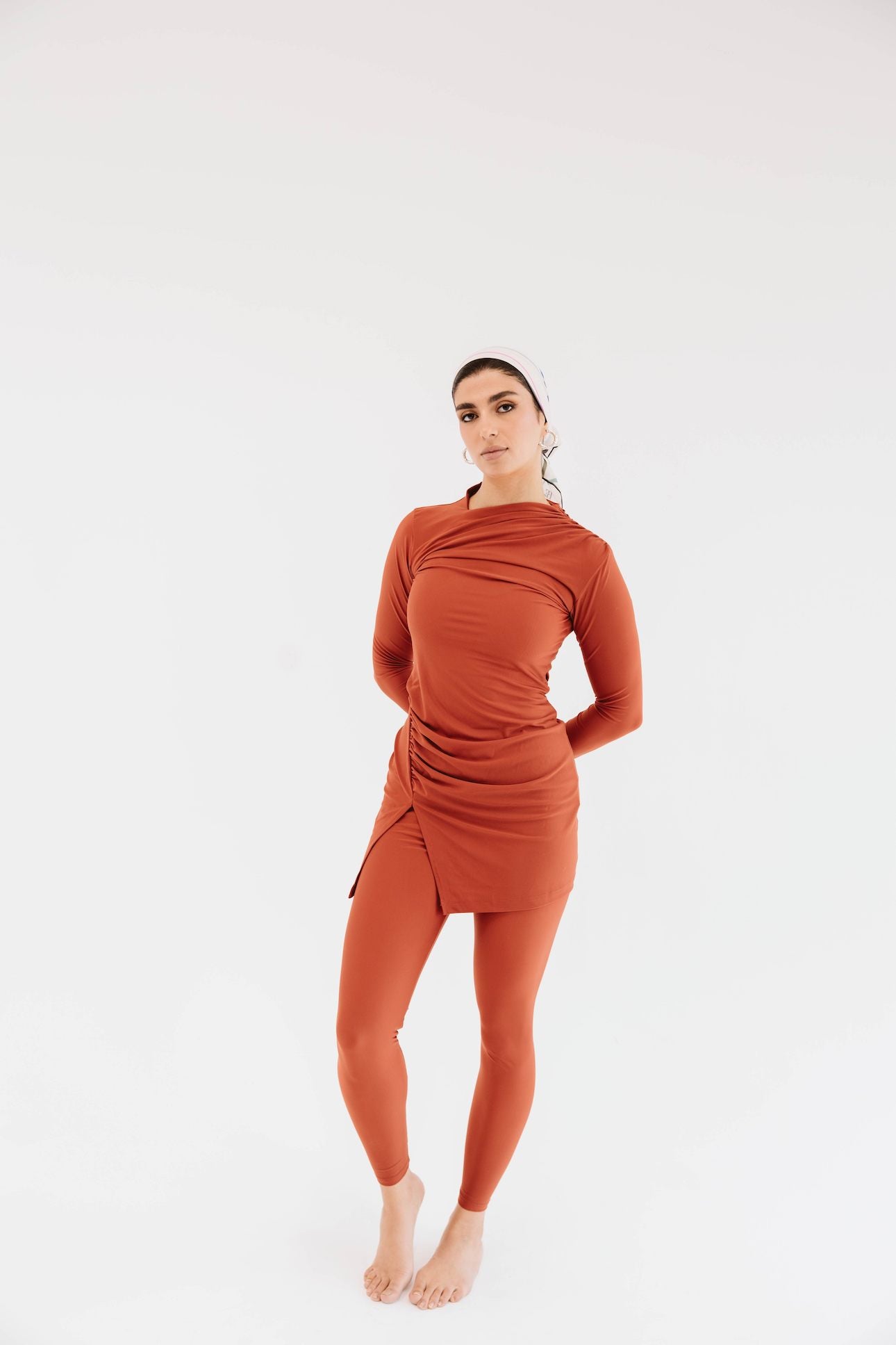 Drape Swim Top - Brick