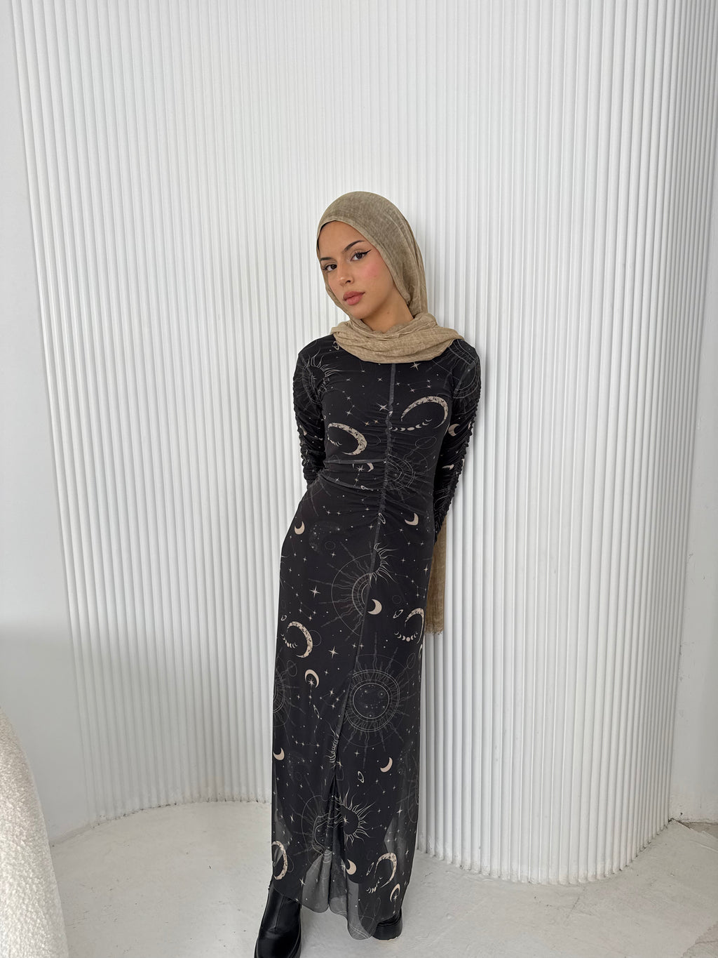 Celestial Mesh Dress - Black