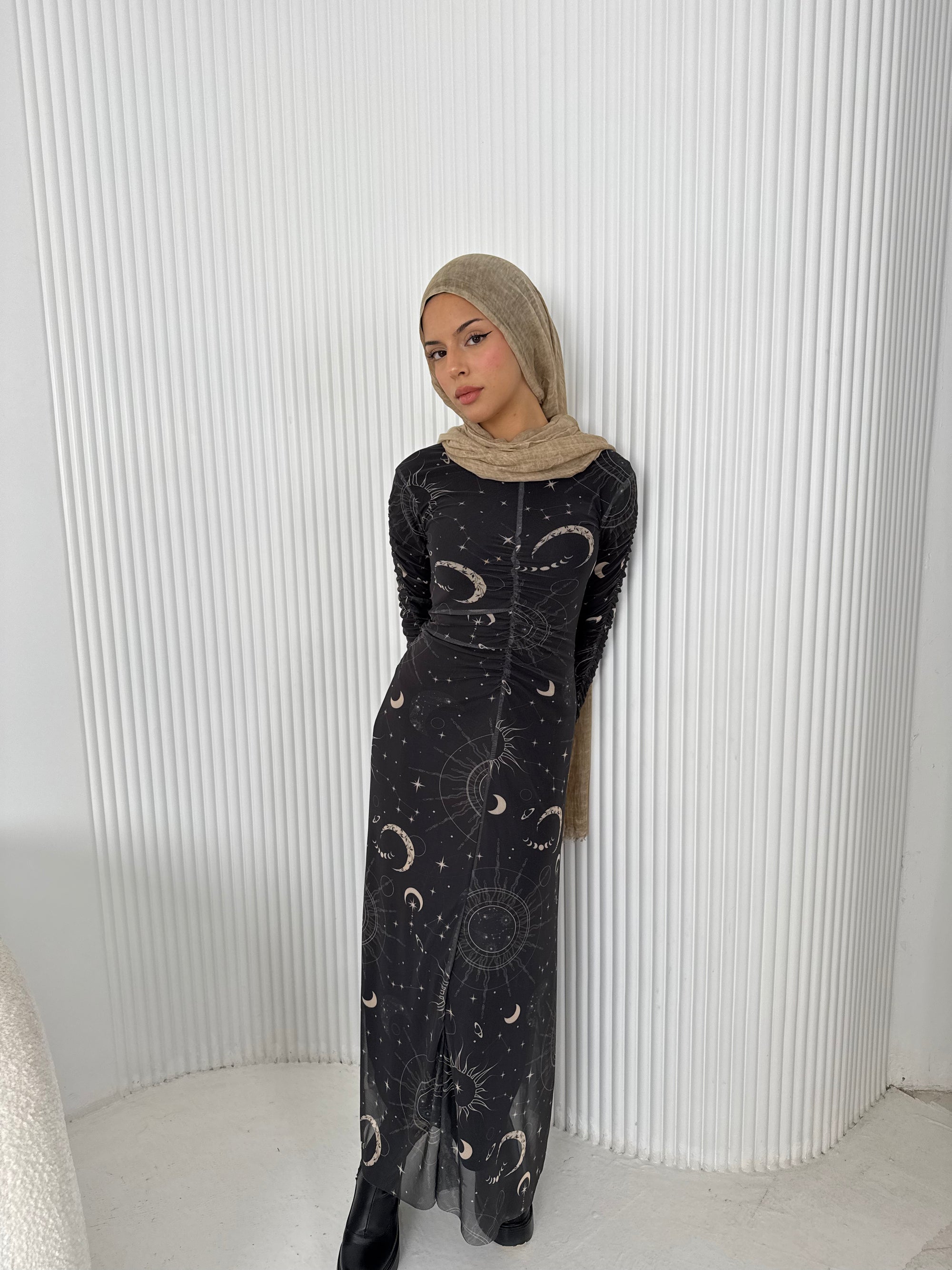 Celestial Mesh Dress - Black