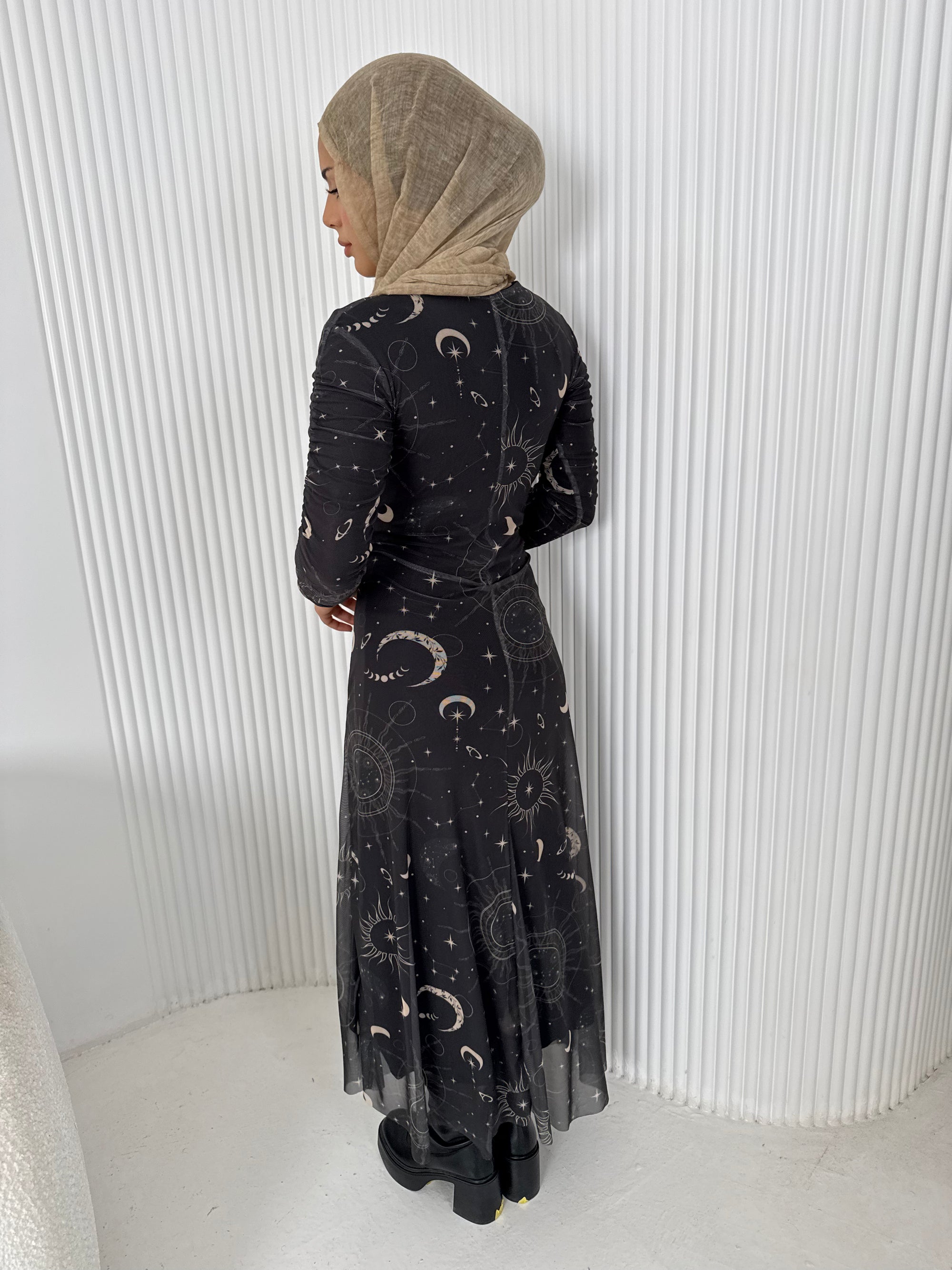 Celestial Mesh Dress - Black