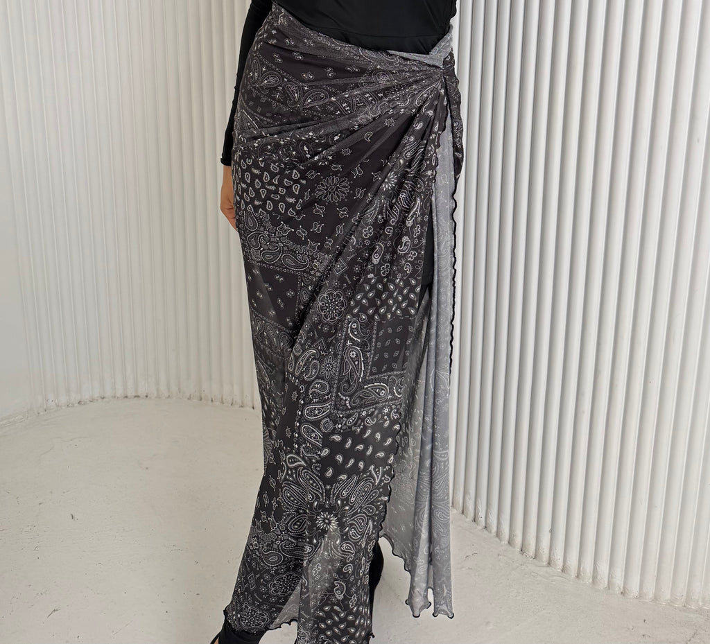 Paisley Mesh Wrap - Black
