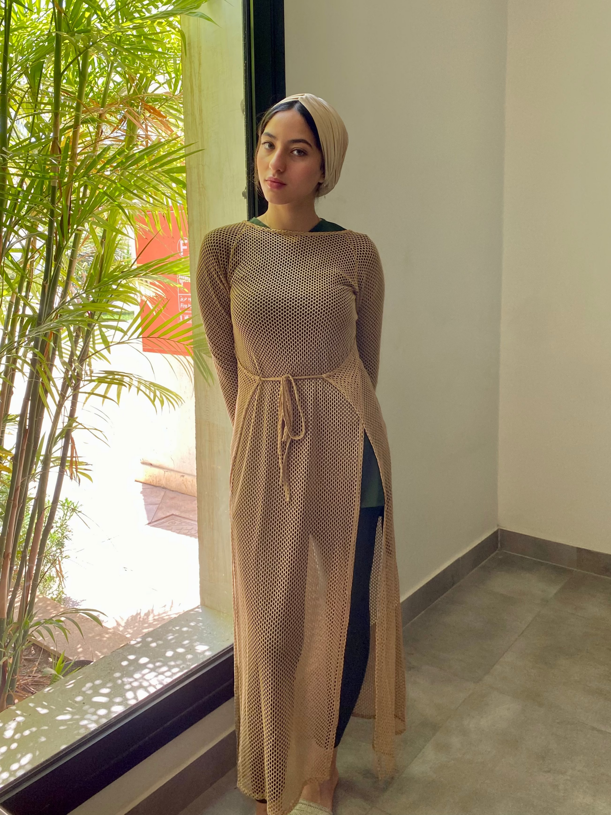 Golden Sand Wrap Dress