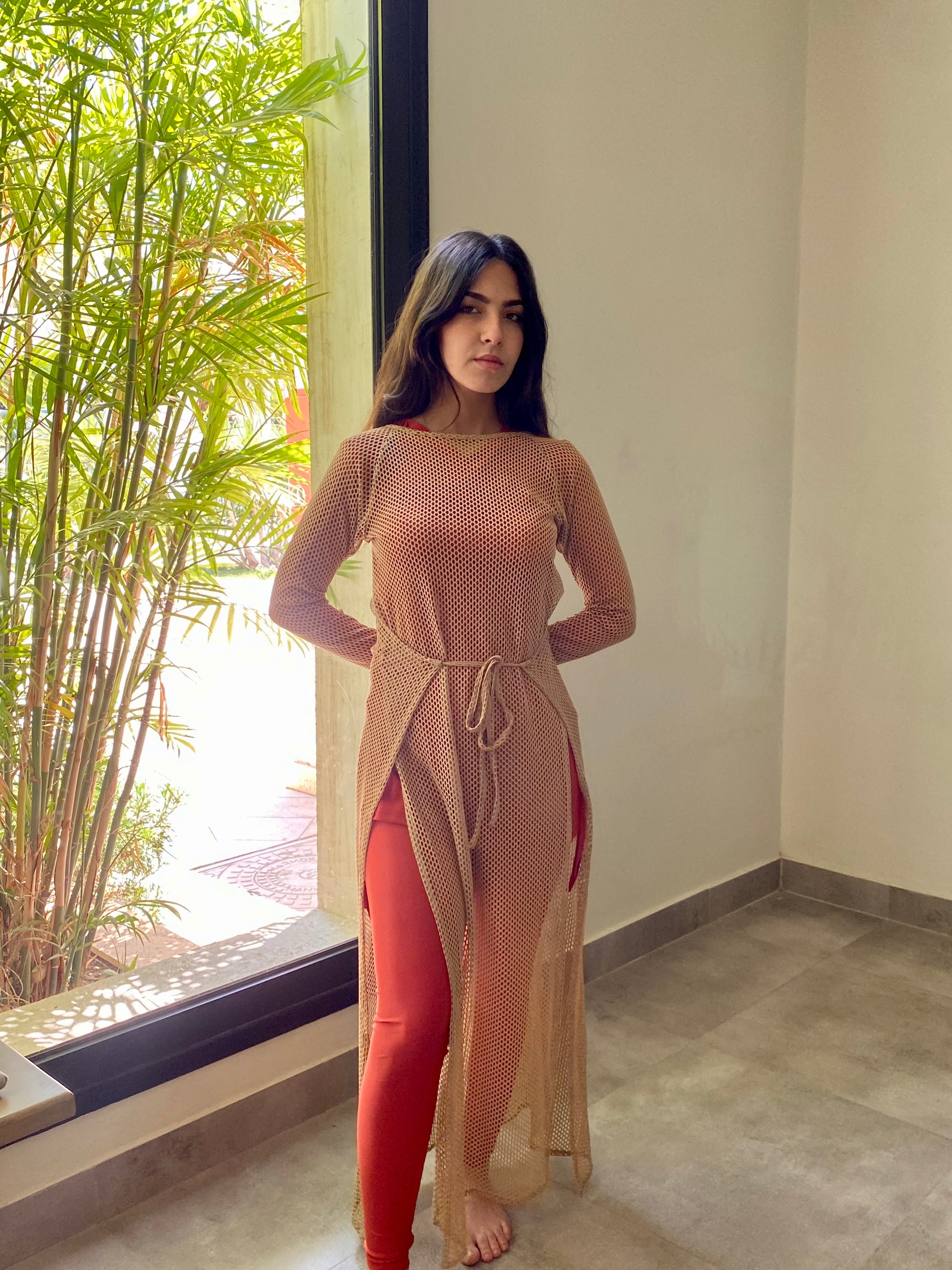 Golden Sand Wrap Dress