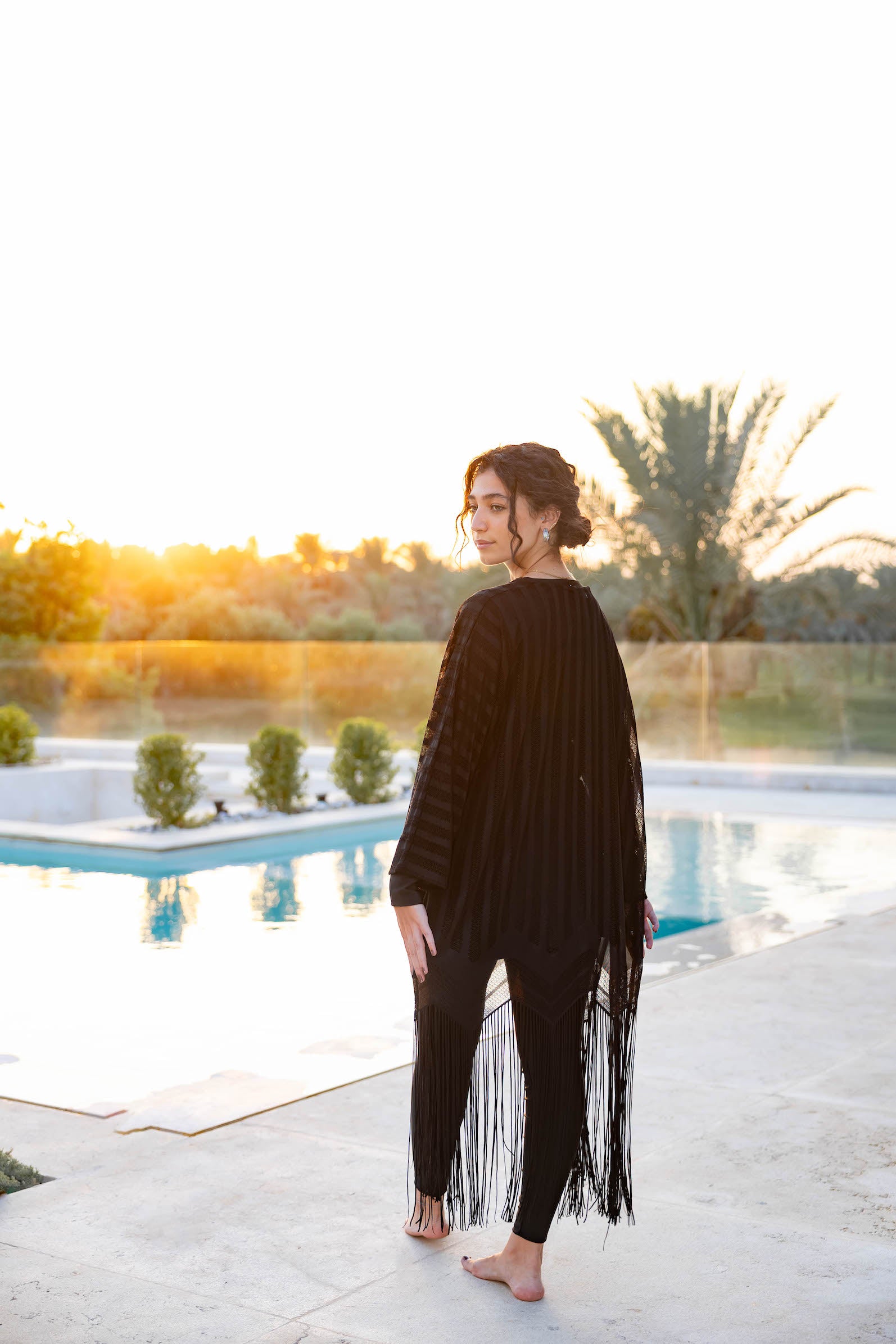 Fringed Kimono - Black
