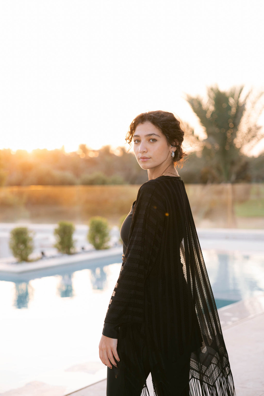 Fringed Kimono - Black