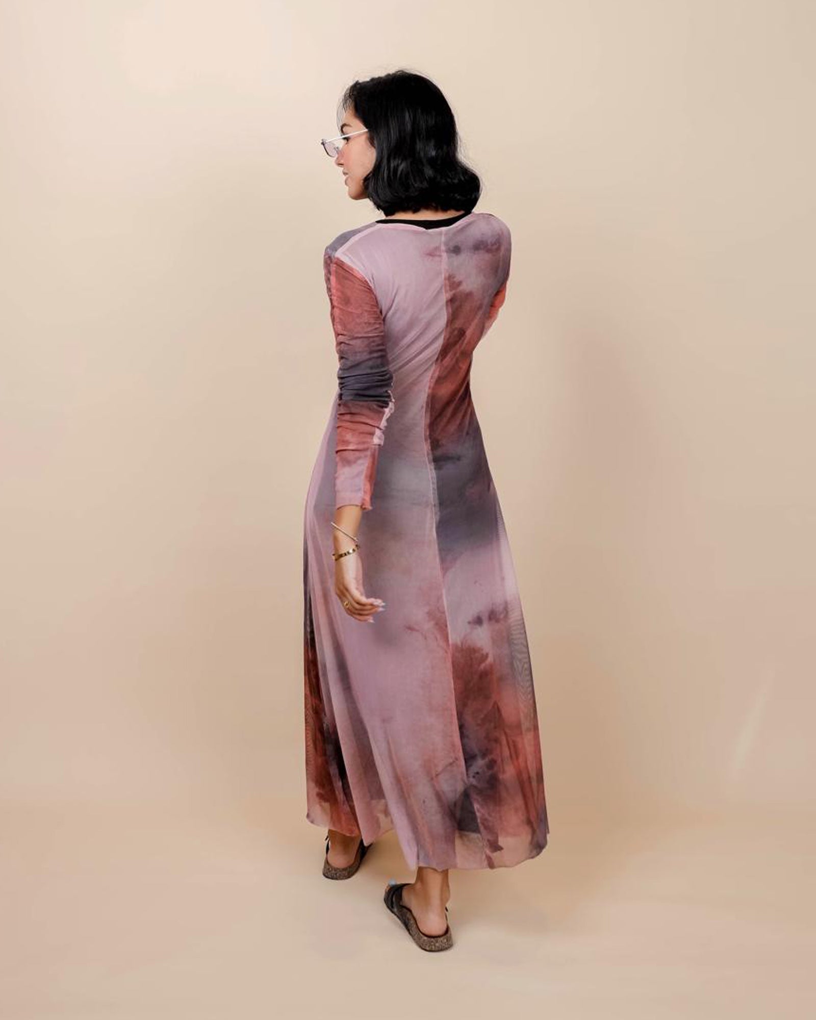 Marble Mesh Coverup - Coral