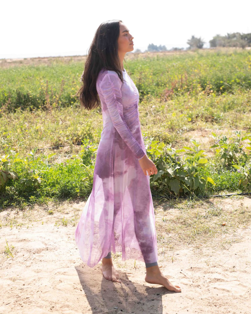 Marble Mesh Coverup - Purple