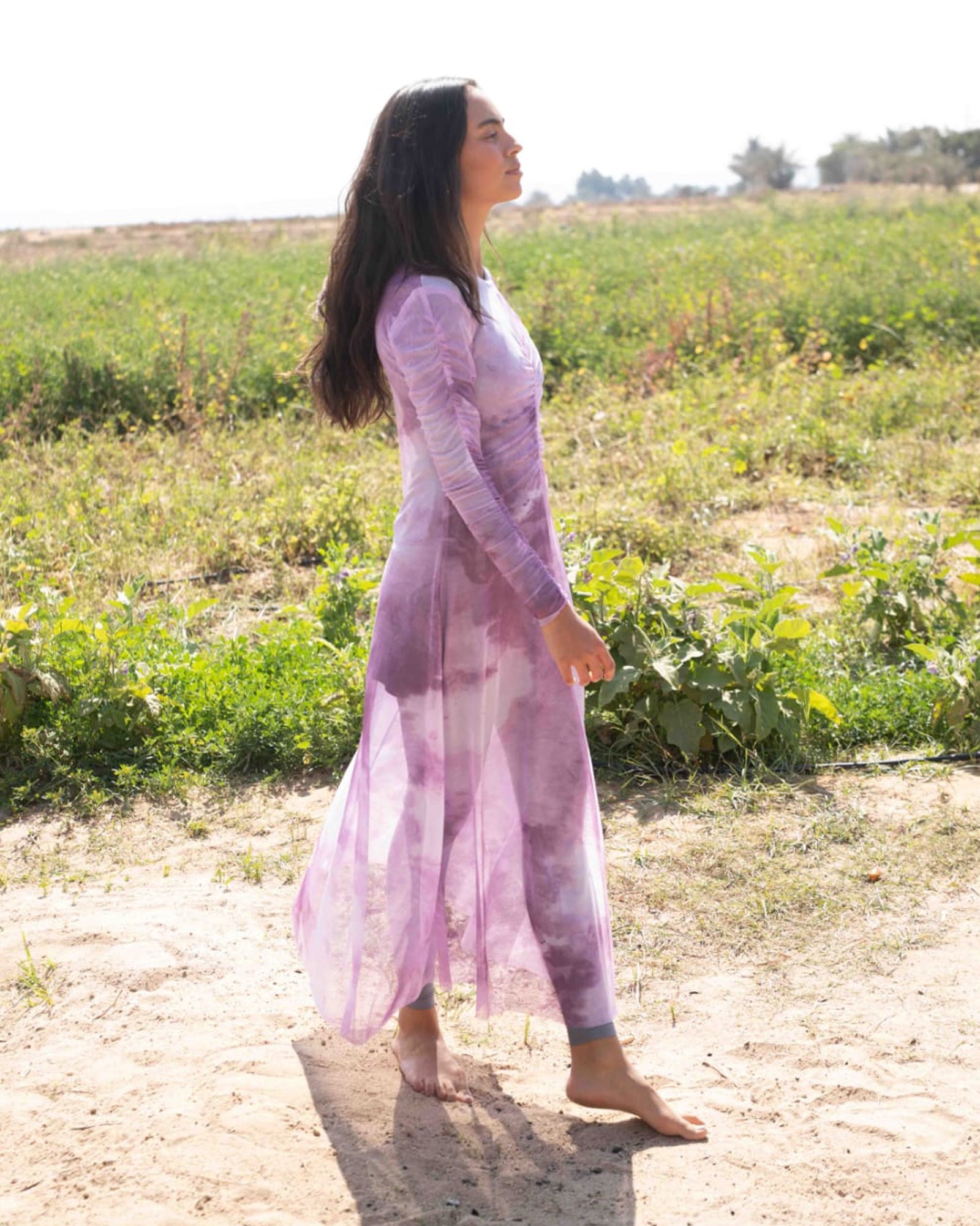 Marble Mesh Coverup - Purple