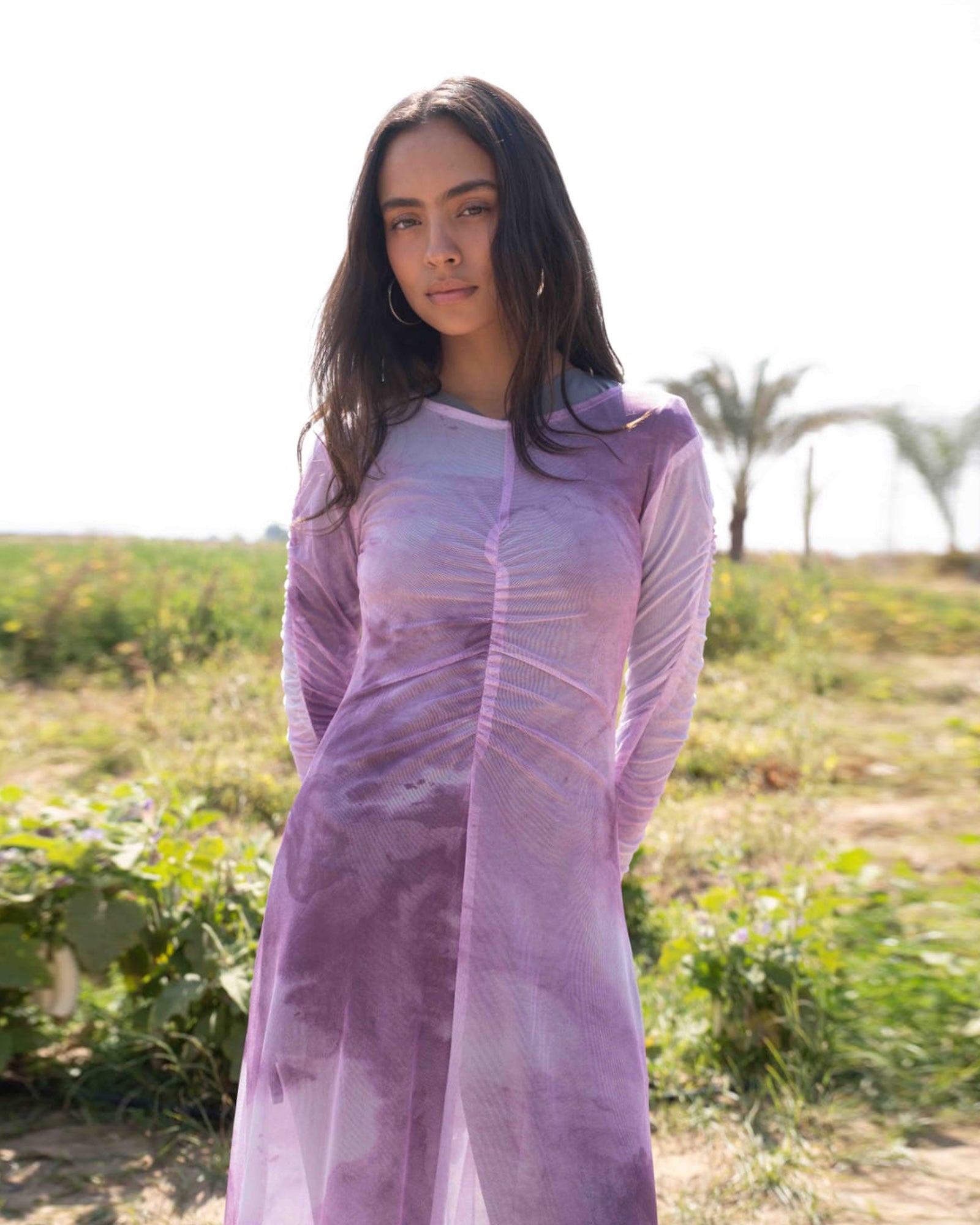 Marble Mesh Coverup - Purple