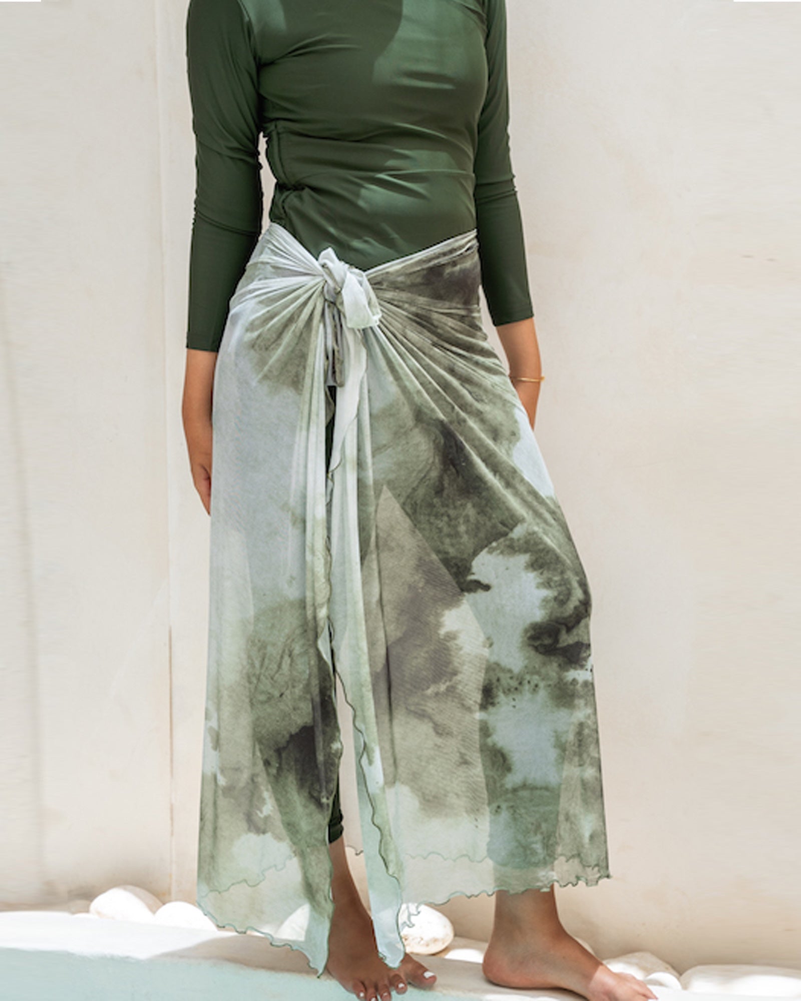 Marble Mesh Wrap - Olive Green