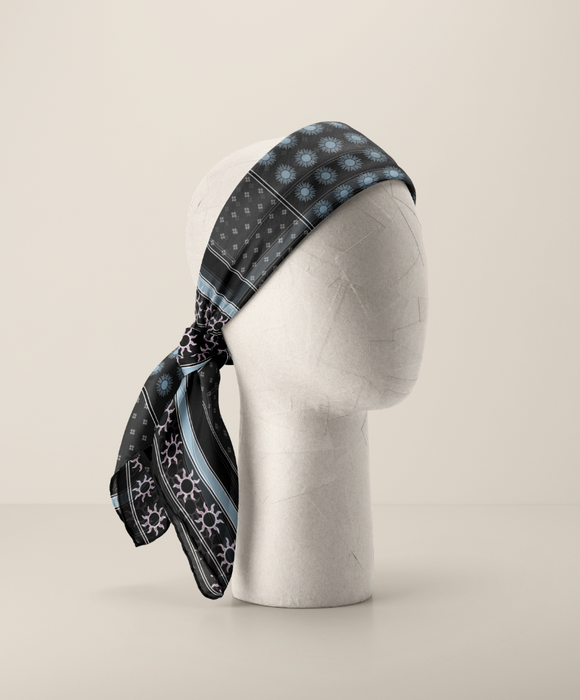 Beach Bandana - Matin in Black & Blue