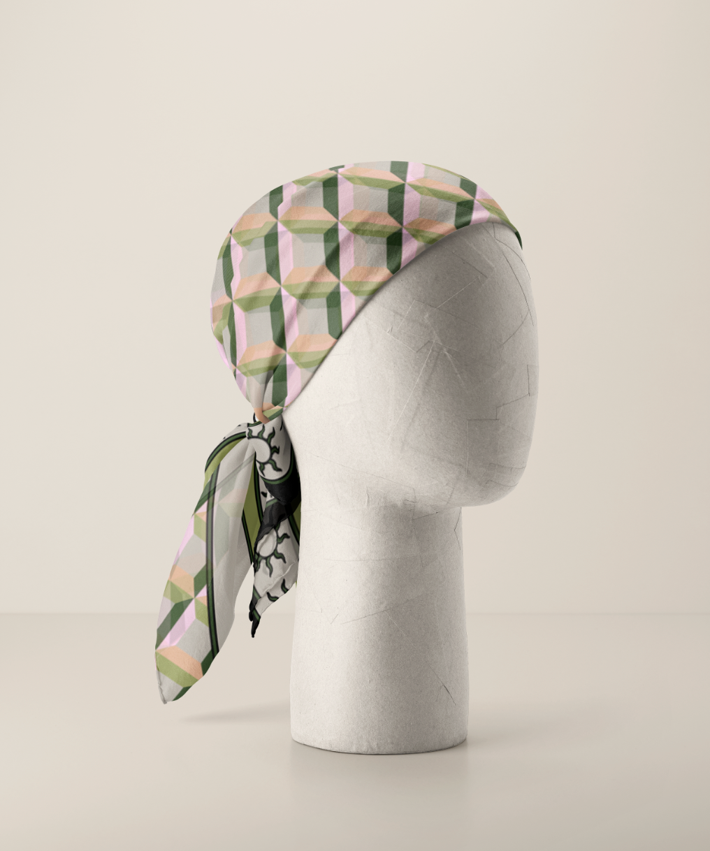 Beach Bandana - Nude & Olive Mess