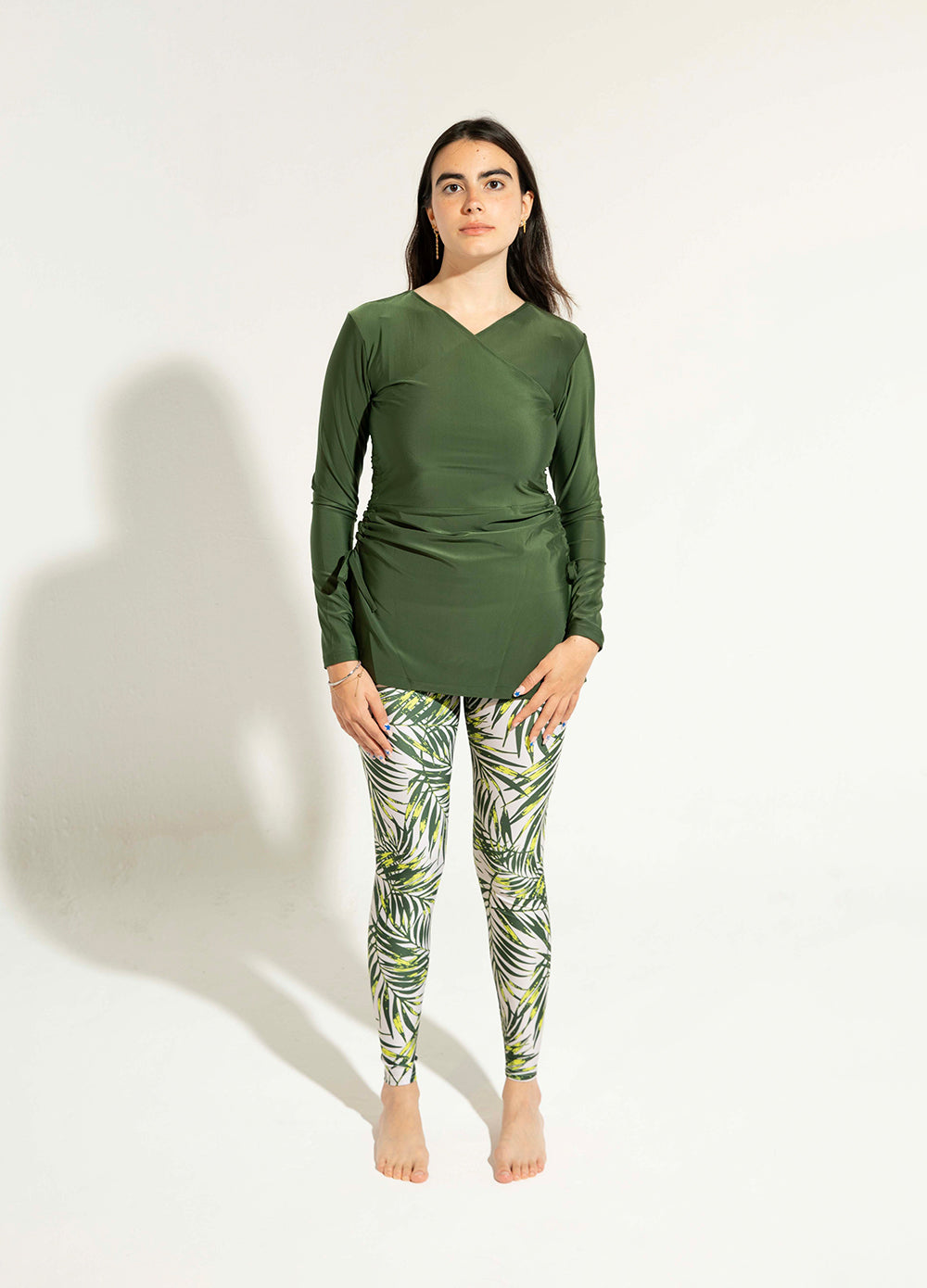 Croise Swim Top - Olive Green