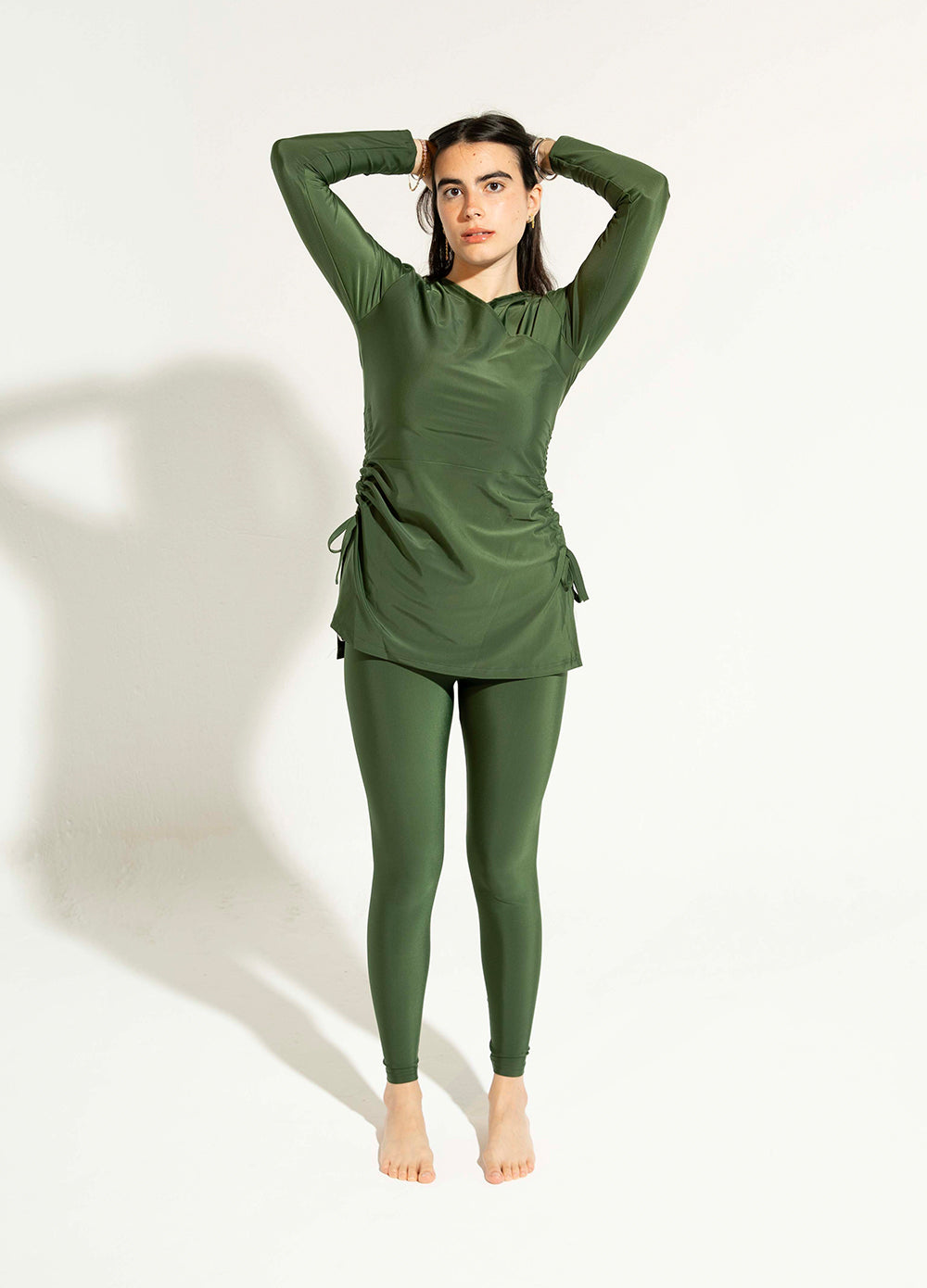 Croise Swim Top - Olive Green