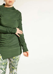 Drape Swim Top - Olive Green