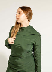 Drape Swim Top - Olive Green