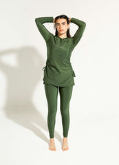 Swim Leggings - Olive Green