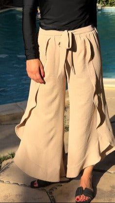 Ruffle Pants - Beige