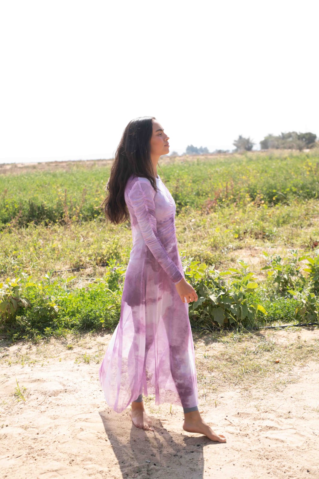 Marble Mesh Coverup - Purple