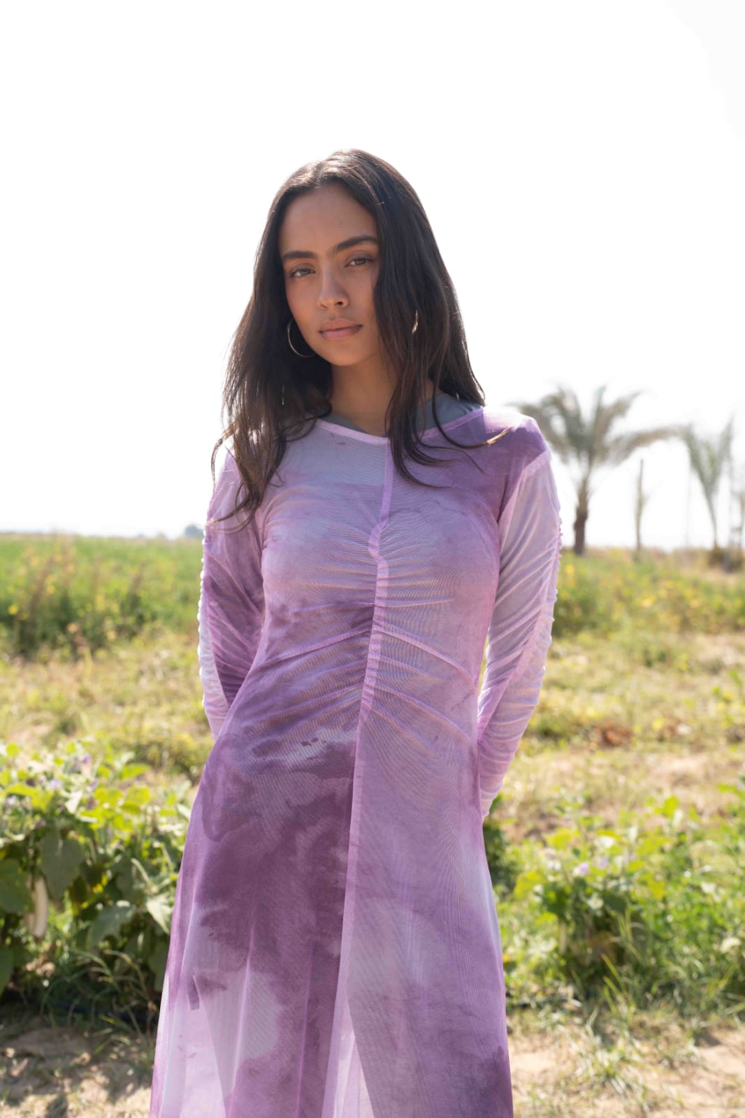 Marble Mesh Coverup - Purple